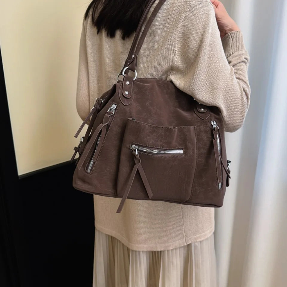Large Capacity Suede Crossbody Shoulder Bag for Women