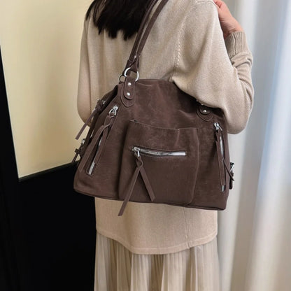 Large Capacity Suede Crossbody Shoulder Bag for Women
