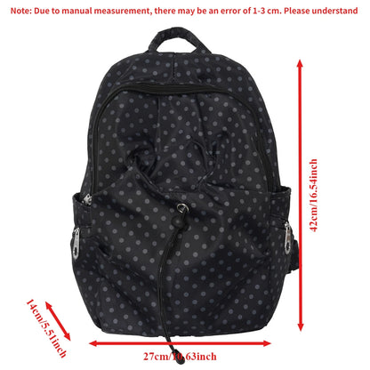 Korean Style Polka Dot Women S Backpack Niche Preppy Versatile Bag Lightweight Nylon Students Travel