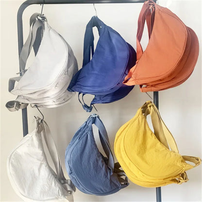 Nylon Crescent Crossbody Bag – Women's Lightweight Hobo Shoulder Bag