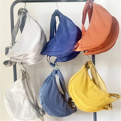 Nylon Crescent Crossbody Bag – Women's Lightweight Hobo Shoulder Bag
