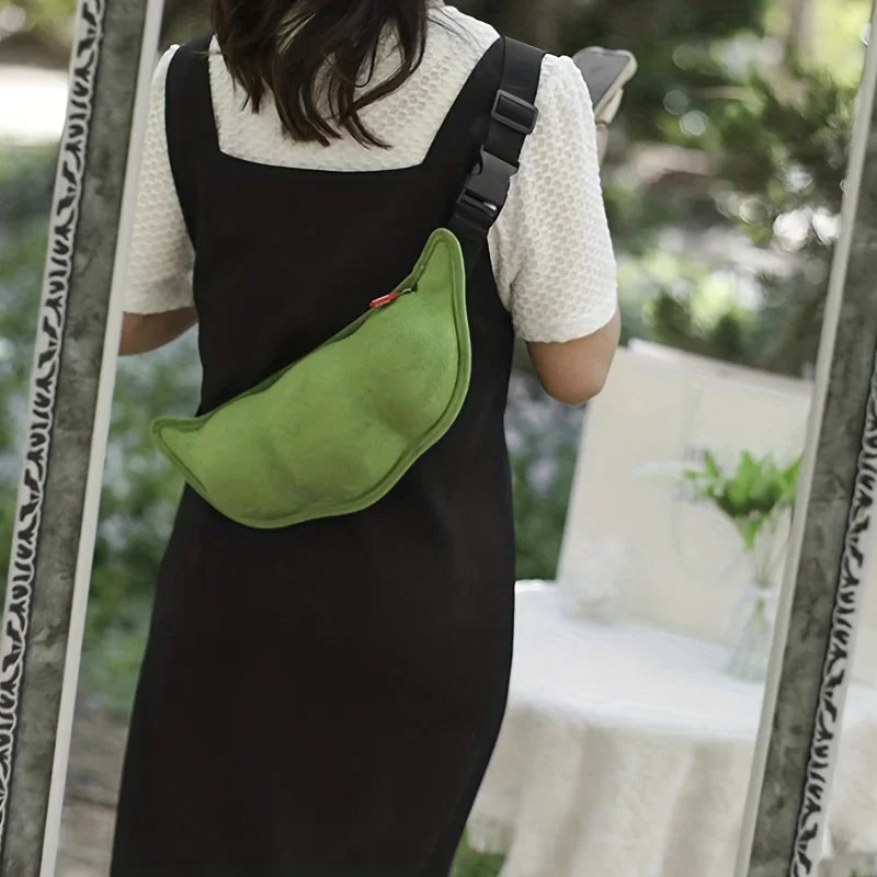 Pea-Shaped Fanny Pack – Cute Novelty Crossbody Bag