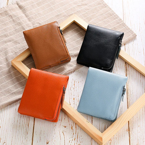 Top-Grain Cowhide Men S Wallet Business Wallet Loose Change Coin Storage