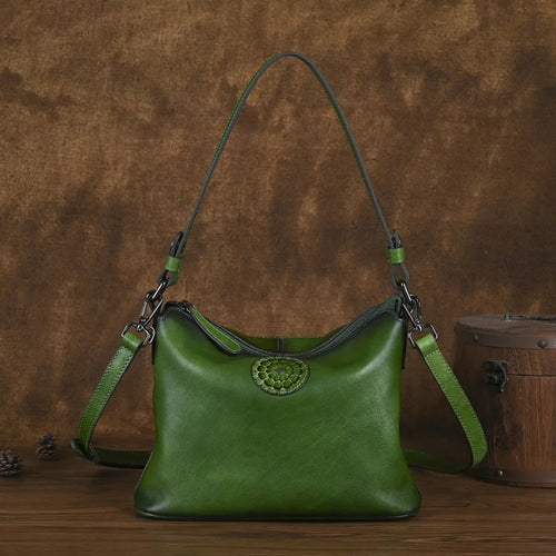 Retro Women S Crossbody Bag Large Capacity Top Layer Cowhide Casual Single-Shoulder Bag Fashionable