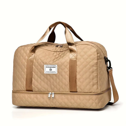 Luxury Duffel Bag Large Capacity Handbag Shoulder Crossbody Tote Bag Dry Wet Separation Dual Side