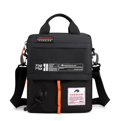 Men S One Shoulder Sling Casual Briefcase Canvas Waterproof Outdoor Function Diagonal Span Bag