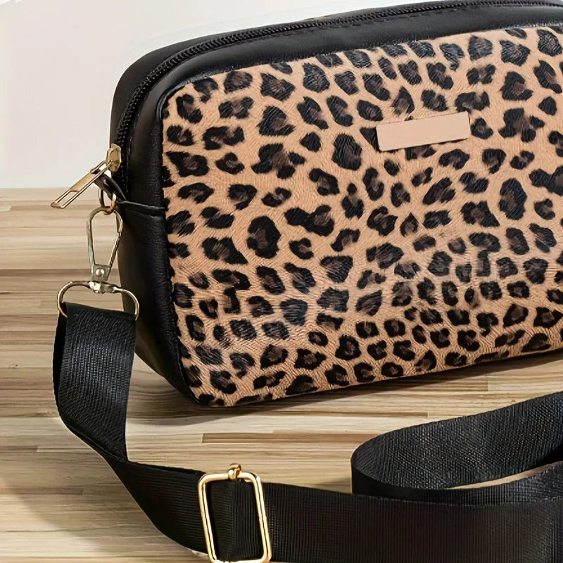 Leopard Print Crossbody Bag – Women's Casual Shoulder Bag