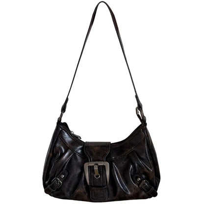 Punk Motorcycle-Style Retro Underarm Bag Multi-Functional Large-Capacity Versatile Shoulder Bag