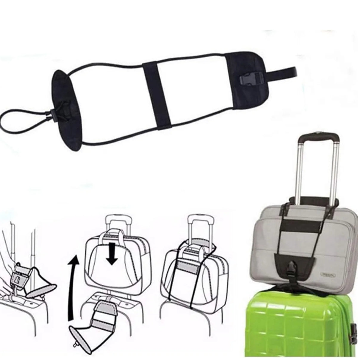Black Durable Nylon Cam Buckle Tie Down Strap Adjustable Cargo Lashing Belt Luggage Travel Camping