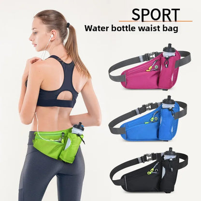 Running Waist Belt Bag with Water Bottle Holder & Phone Pouch