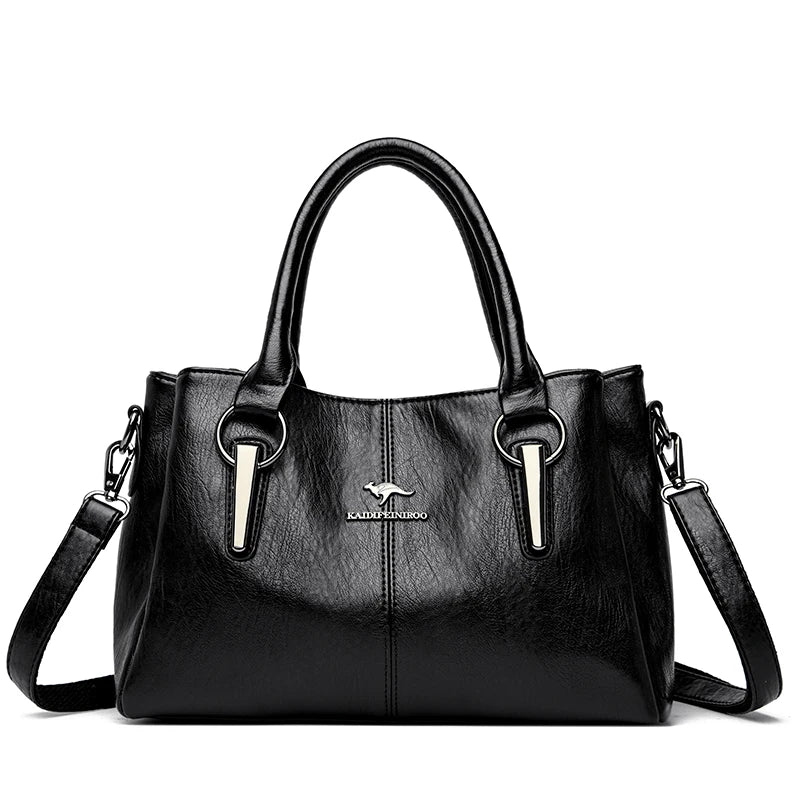 Genuine Leather Women's Handbag – Shoulder & Crossbody Tote