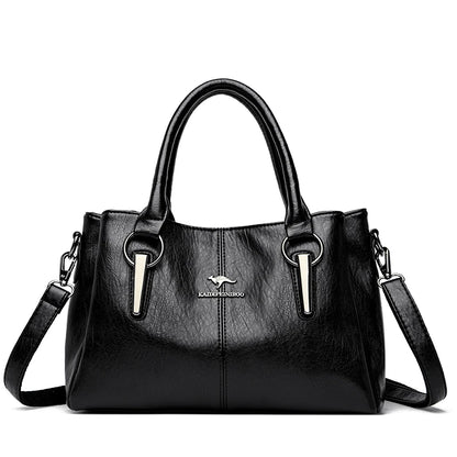 Genuine Leather Women's Handbag – Shoulder & Crossbody Tote