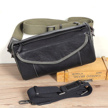 Men S Genuine Leather Crossbody Bag Vegetable-Tanned Cowhide Single-Shoulder Bag