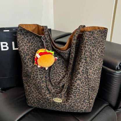 Ladies Large Capaci Casual Commuter Tote Bag Summer Faion Ular Leopard Print Cloth Oulder Purses