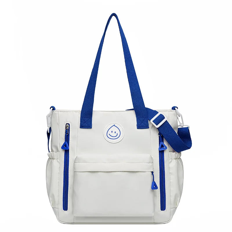 Lettered Messenger Bag Japanese Large-Capacity Canvas Schoolbag Department Arts Students Class