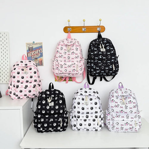 Exquisite Cute Cartoon Animal Printed Backpack Nylon Lightweight Large Capacity Casual Campus