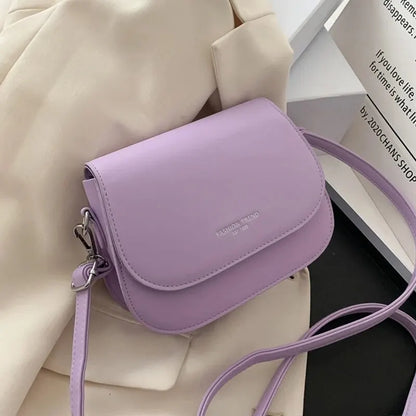Women S Crossbody Bag Solid Color Fashionable Flipped Retro Casual Simple