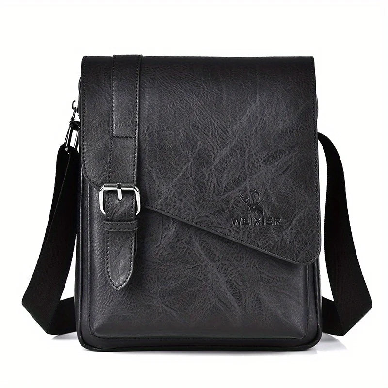 Men S Vintage Casual Crossbody Bag Versatile Business Shoulder Bag Pu Leather Messenger Bag Men Flip