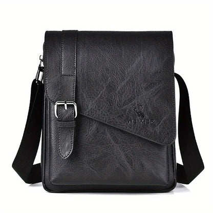 Men S Vintage Casual Crossbody Bag Versatile Business Shoulder Bag Pu Leather Messenger Bag Men Flip