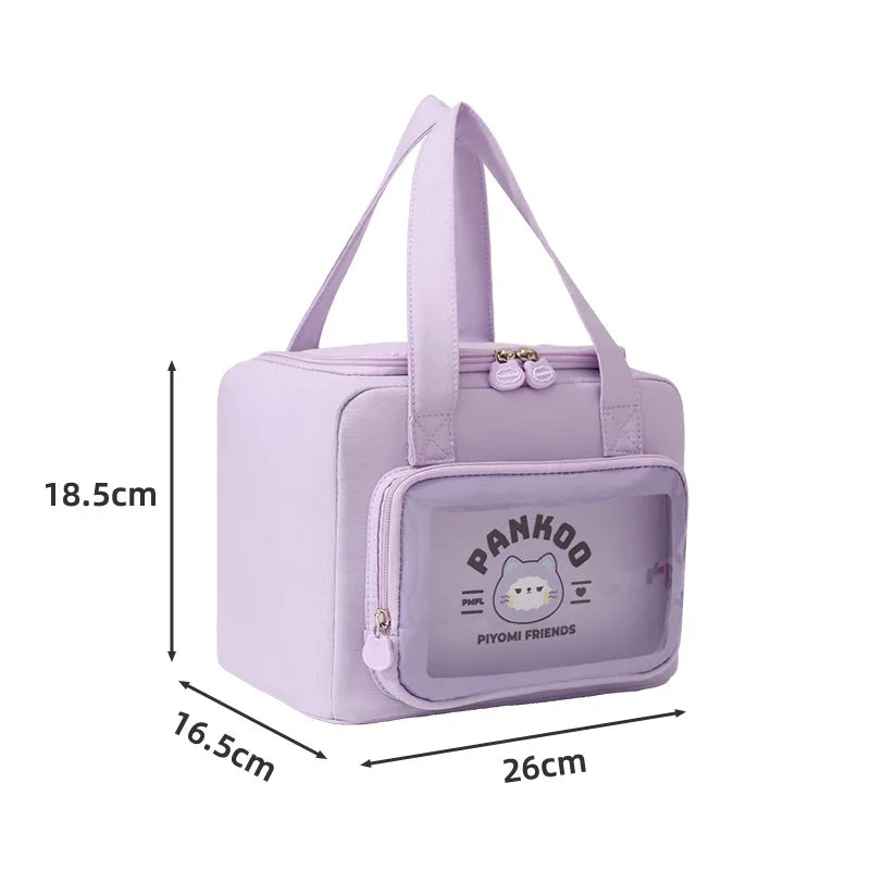 Cartoon Bento Bag Hand-Held Japanese-Style Cute Girl Insulated Bag Lunch Box Bag Students At Work