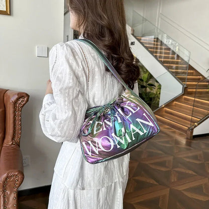 Stylish Dumpling Bag Small Letter Underarm Bag Super Light Shoulder Bag Colorful Upgraded Bubble