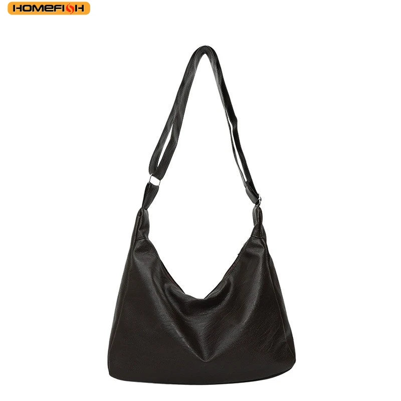 Homefish Leather Commuter Vintage Casual Tote Bag Maillard Stylish Crossbody Bags Women Texture