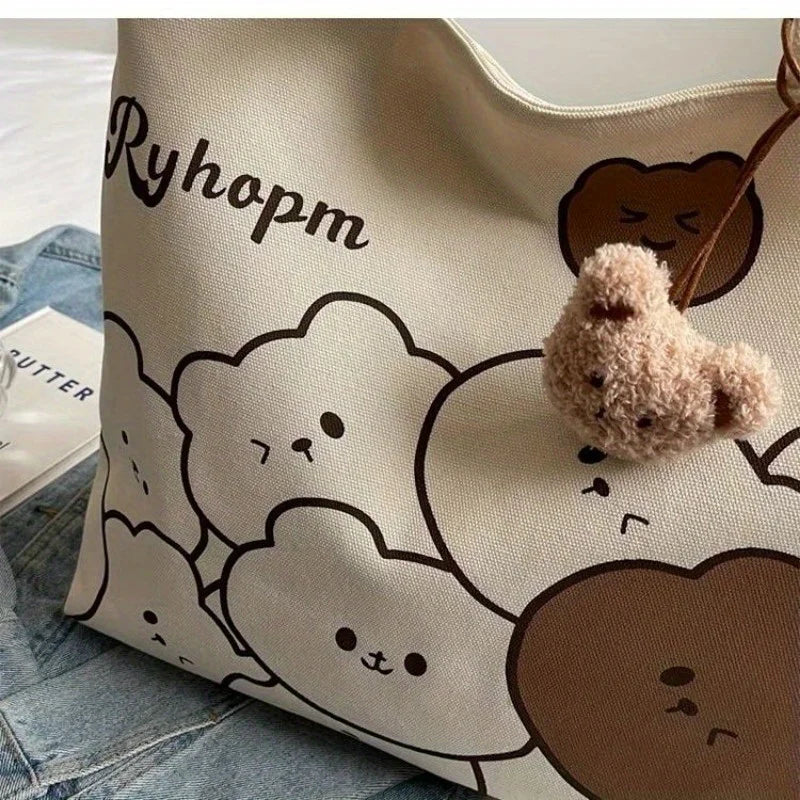 Commuting Japanese Cartoon Handbag Shoulder Bag Large Capacity Student Tote Bag