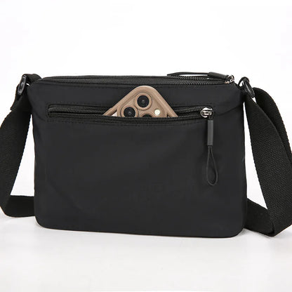 Women S Oxford Cloth Waterproof Crossbody Bag Three Zipper Large Capacity Shoulder Multi-Layer