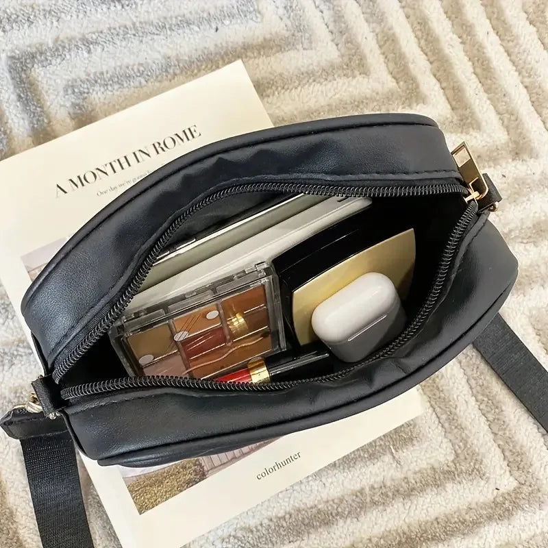 PU Leather Camera Crossbody Bag – Quilted Women’s Shoulder Bag