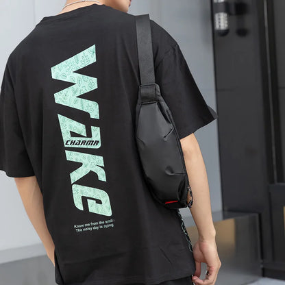 Men S Women One-Shoulder Oxford Cloth Waterproof Mobile Phone Storage Cycling Chest Bag - Waterproof