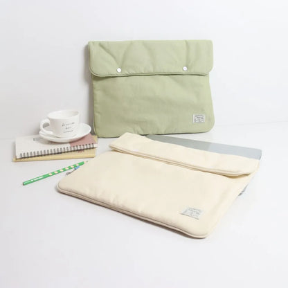 Solid Color Simple Student Storage Large Capacity Canvas Computer Female 14 13 Pro411 Ipad Tablet