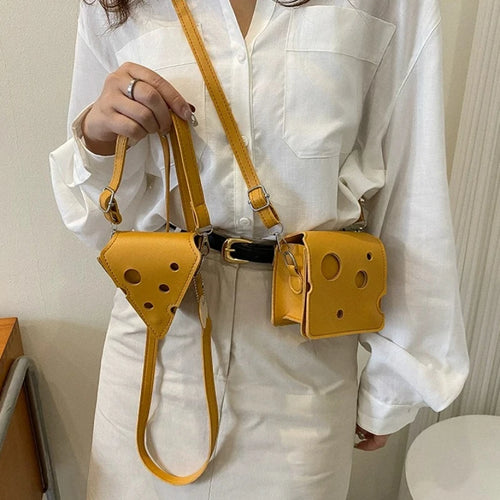 Cheese Crossbody Bag – Cute Novelty Shoulder Purse with Charm