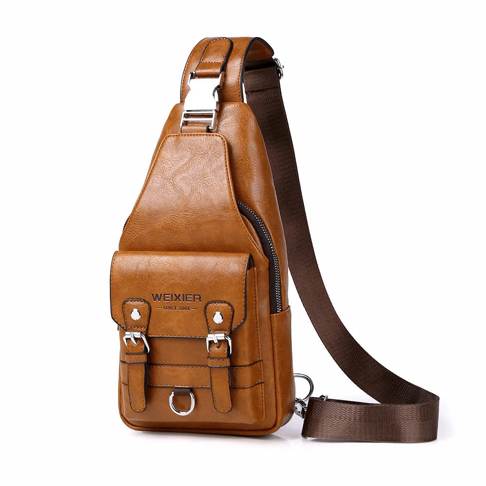 Men S Cross-Body Bag One Shoulder Large Capacity Mobile Phone Storage Zipper Buckle Waterproof