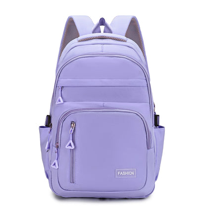 Simple Candy Colored Gentle Backpack Lightweight Load Reducing Multi-Layer Storage Student School