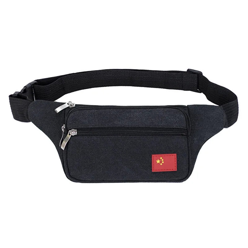 Outdoor Canvas Sports Waist Bag Men Riding Tactics Mobile Phone Storage