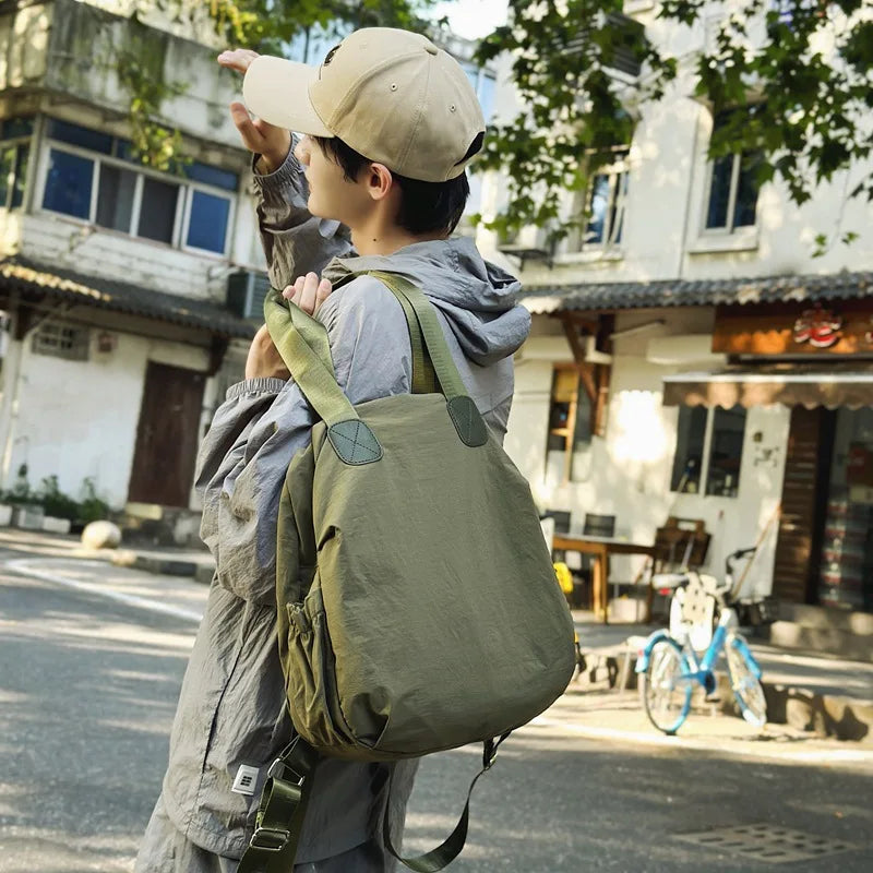 Waterproof nylon shoulder backpack women lightweight literary simple large capacity handbag