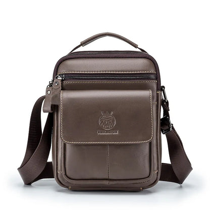 Top-Grain Cowhide Men S Single-Shoulder Bag Crossbody Leather Hand-Held Large-Capacity Bag