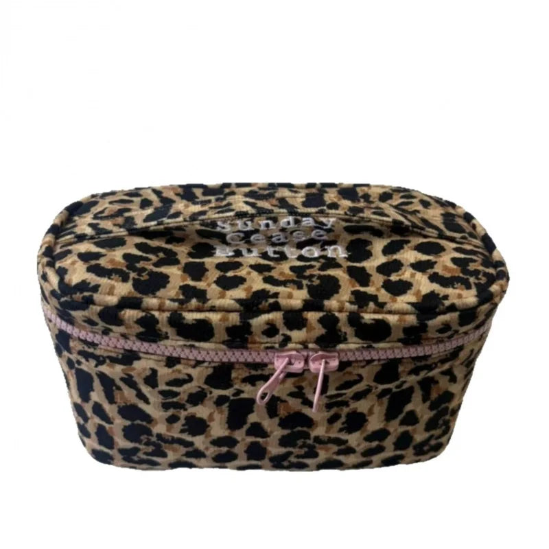 Coin Purseleopard Print Small Square Box Three-Dimensional Makeup Bag - Waterproof