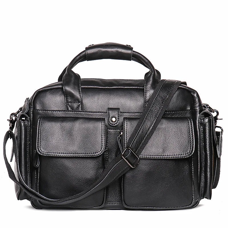 Retro Men S Real Leather Handhold Head Layer Crazy Horse Shoulder Crossbody Bag Large Capacity