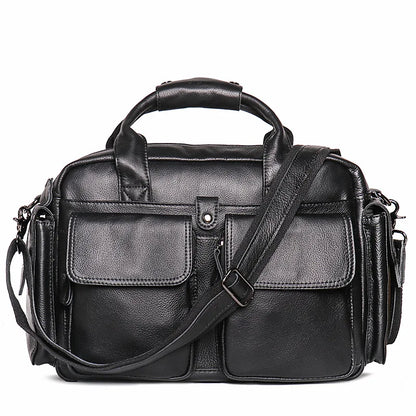 Retro Men S Real Leather Handhold Head Layer Crazy Horse Shoulder Crossbody Bag Large Capacity