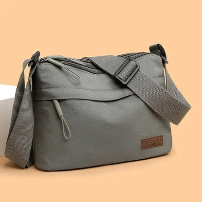 Simple Solid Color Nylon Cloth Women Multifunctional Leisure Waterproof Portable Shoulder Crossbody