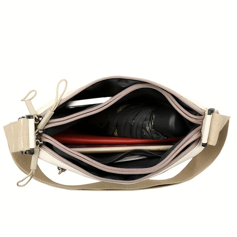 Nylon Women's Crossbody Shoulder Bag – Multi-Pocket Zipper
