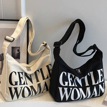 Gentle Woman Canvas Shoulder Bag – Large Crossbody Tote