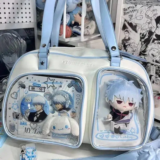 Y2K Ita Bag Large Capacity Transparent Window Crossbody Shoulder Bag
