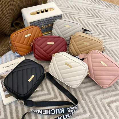 PU Leather Camera Crossbody Bag – Quilted Women’s Shoulder Bag