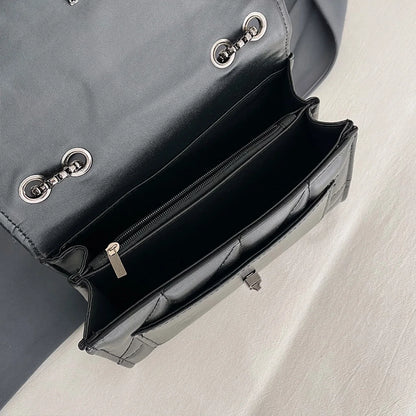 Luxury Fashionable Chain Bag Solid Color Pu Leather Women Crossbody Quilted Shoulder Daily Use
