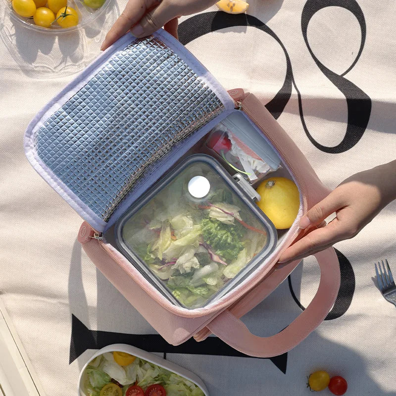 Cartoon Bento Bag Hand-Held Japanese-Style Cute Girl Insulated Bag Lunch Box Bag Students At Work