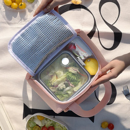 Cartoon Bento Bag Hand-Held Japanese-Style Cute Girl Insulated Bag Lunch Box Bag Students At Work