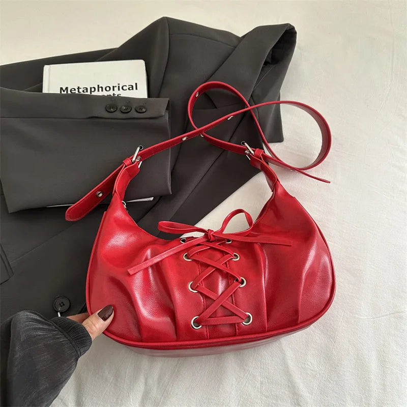 Chic Tied Bow Tie Crescent Design Tote Shoulder Crossbody Bags