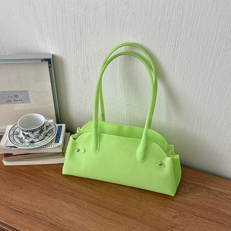 Pvc Single Bag Commuter Underarm Fashionable Large Capacity Women Shoulder Handbag Trendy Summer